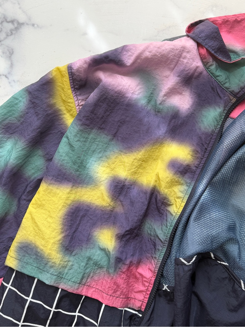 Melody Ehsani Cropped Tie-Dye Zip Jacket - Pink, Green, Yellow, Purple, Black - Picture 2 of 5